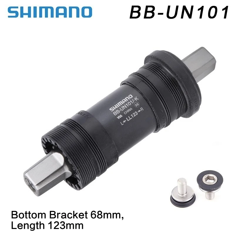 Cycling Zones - シマノ BB-UN101 スクエアテーパーボトムブラケット、シェル幅68mm、アクスル長123mm、自転車用スクエアクランクBB