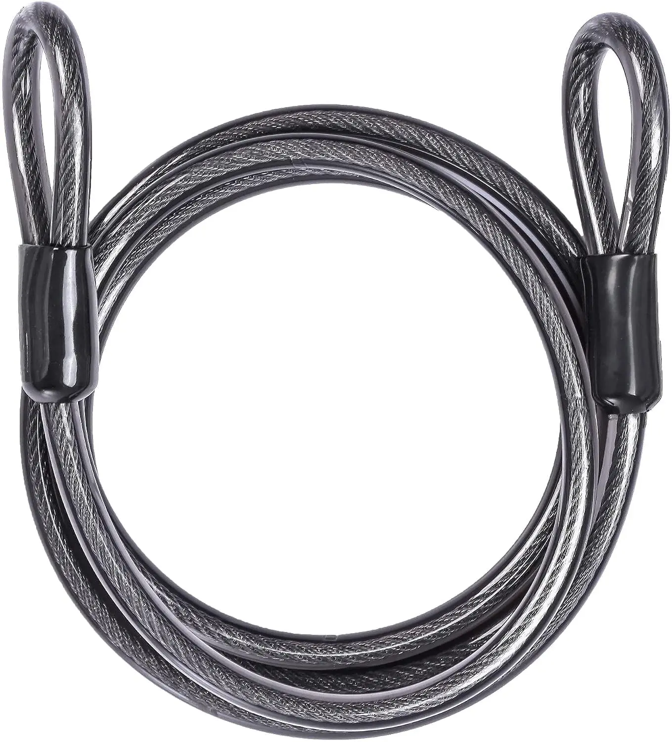 U Lock Heavy Duty - DELSWIN セキュリティスチールケーブル（ループ付き）- 3/8インチ（10mm）厚（6フィートまたは15フィート）ヘビーデューティーバイクロックケーブル、ビニールコーティングされた編組ケーブル（U字ロックと南京錠用）