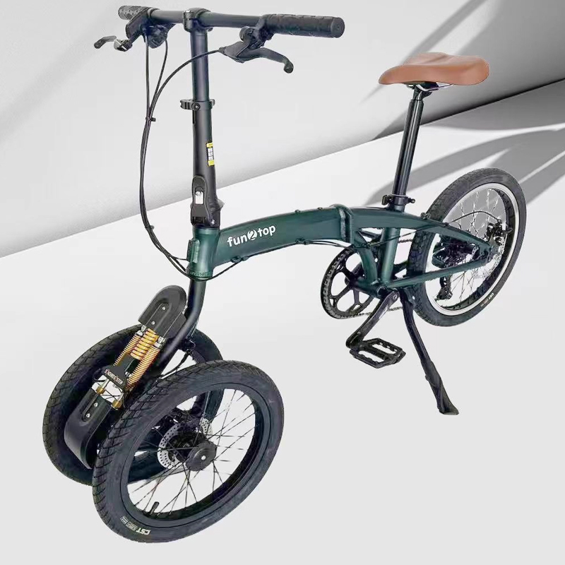 Commuting With Bike - 20/16インチ デュアルフロントホイール折りたたみ自転車 / 逆三輪車 / 都市通勤レジャーバイク