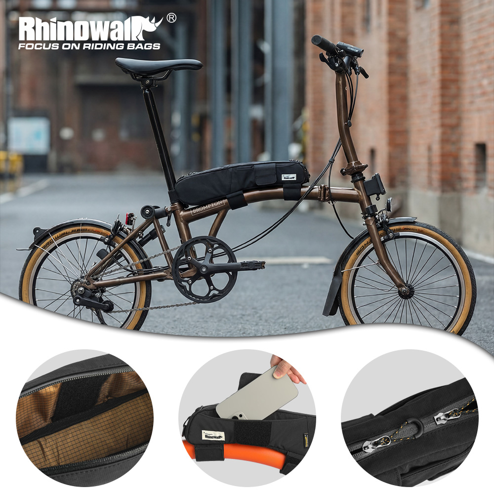 Cycling Journey - Rhinowalk 自転車トップチューブバッグブロンプトン用折りたたみ自転車サイクリング三角バッグ旅行カジュアル通勤ツールバッグ自転車アクセサリー