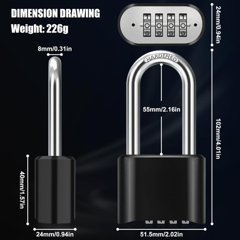 耐久性の高い耐候性コンビネーション南京錠 - ゲート/ガレー - U Lock Heavy Duty のレビューと価格
