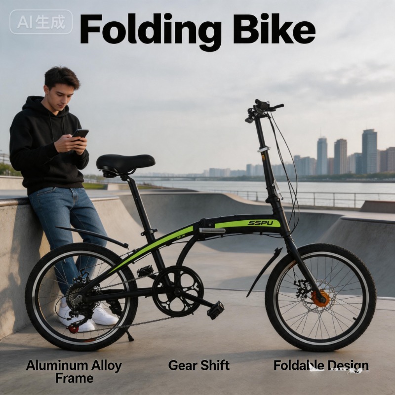 超軽量20インチ折りたたみ自転車 - アルミ合金製ポータブル - Commuting With Bike のレビューと価格