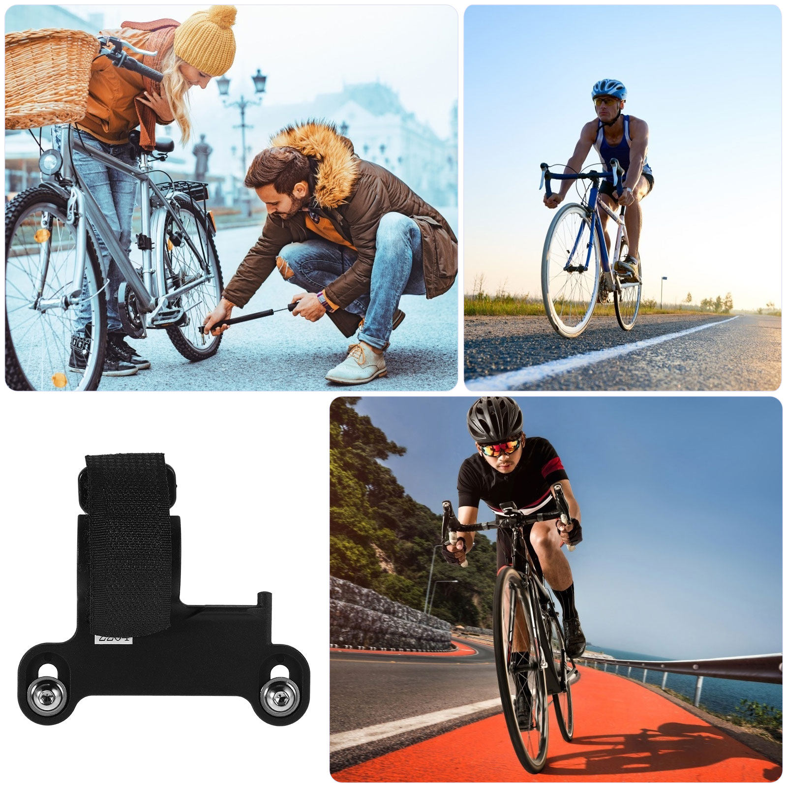 コンパクトバイクポンプホルダー ナイロンストラップマウント  - Bike Pump Frame Mount のレビューと価格