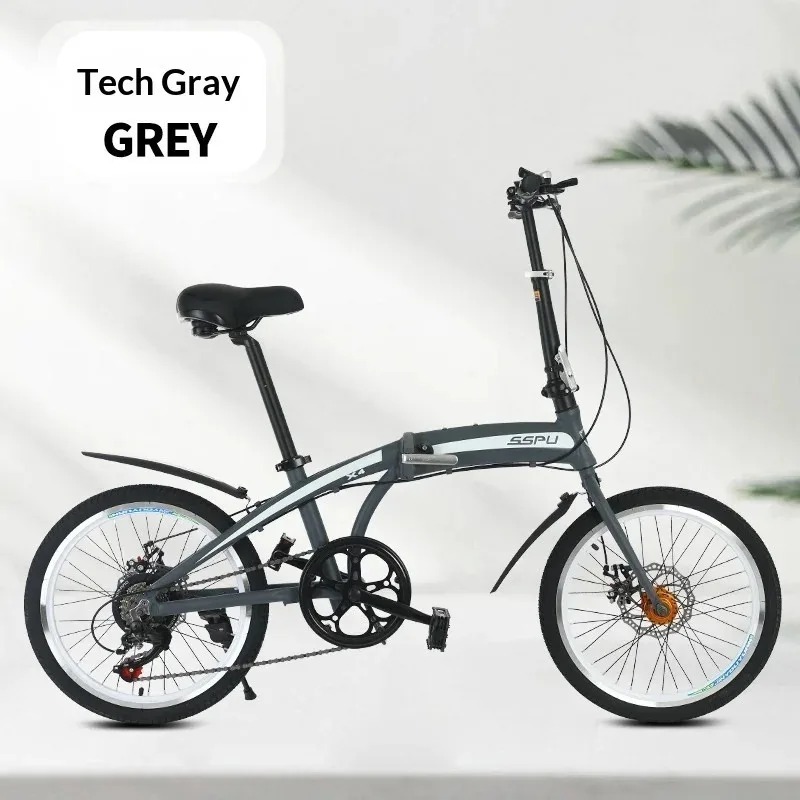 20インチ軽量アルミ合金折りたたみ自転車 ポータブル7速都市 - Commuting With Bike のレビューと価格
