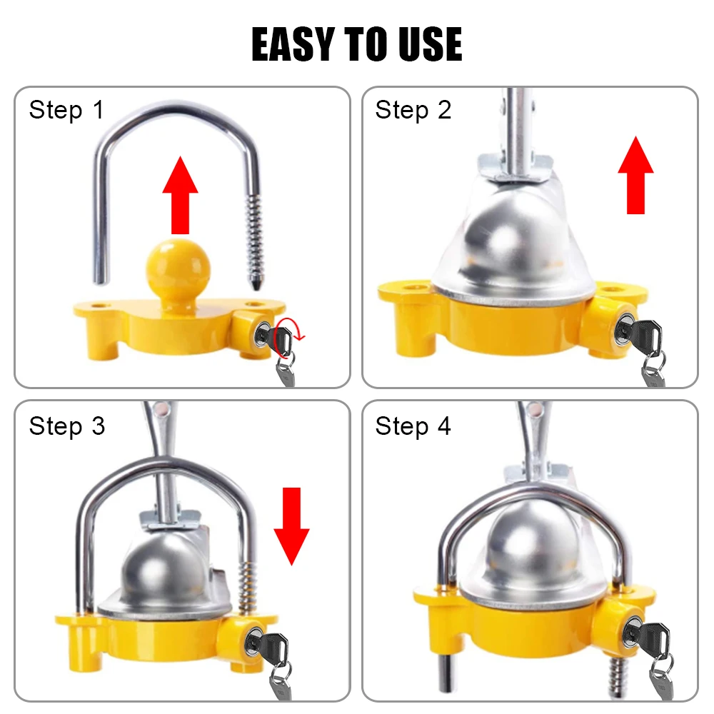 盗難防止トレーラーヒッチロック、牽引ボールセキュリティ、ユニ - U Lock Heavy Duty のレビューと価格