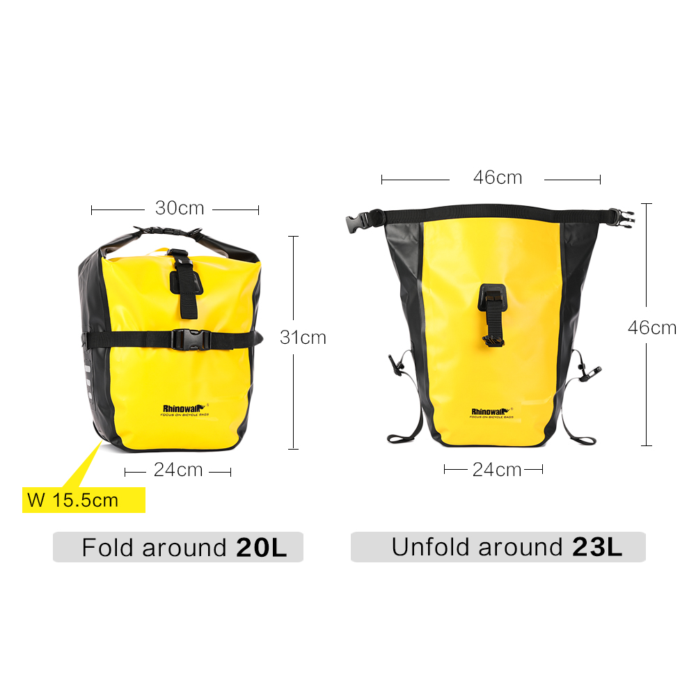 Rhinowalk 20L 自転車パニアバッグ 防水ポータブ - Cycling Journey のレビューと価格