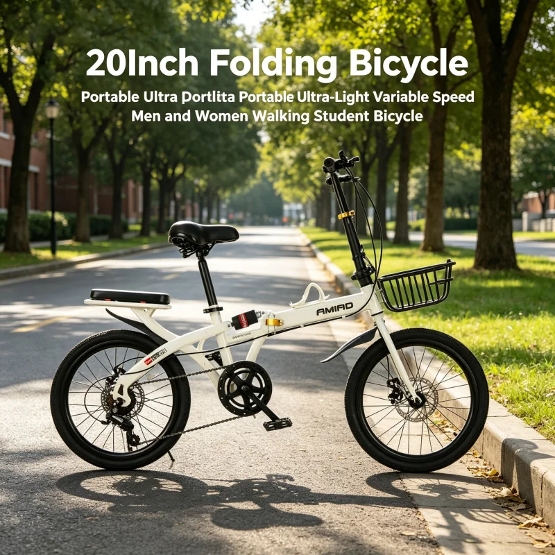 20 インチ超軽量折りたたみ自転車 7 スピードポータブル通 - Commuting With Bike のレビューと価格