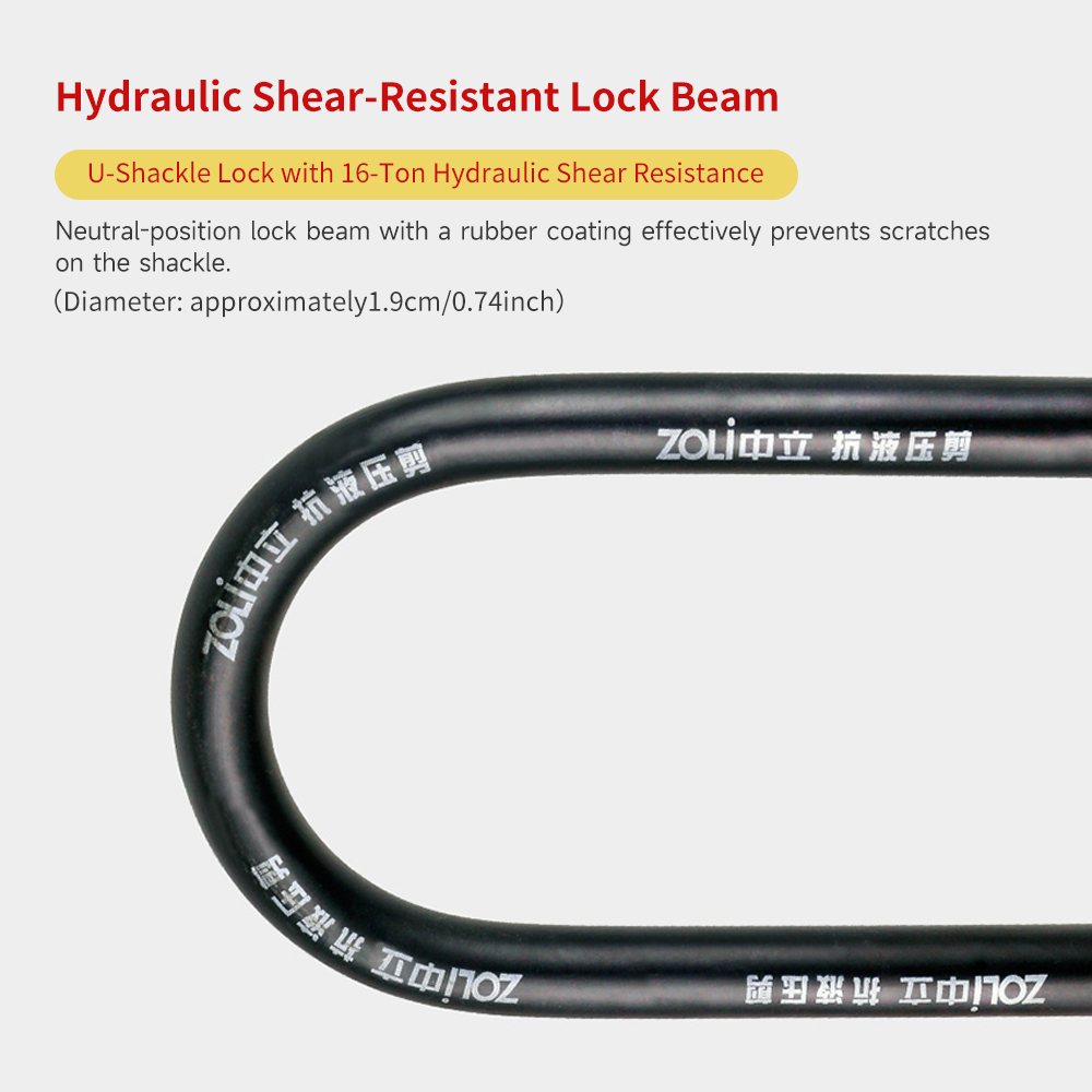 ZOLI U字型自転車ロック、電動自転車、バイク、スクーター - U Lock Heavy Duty のレビューと価格