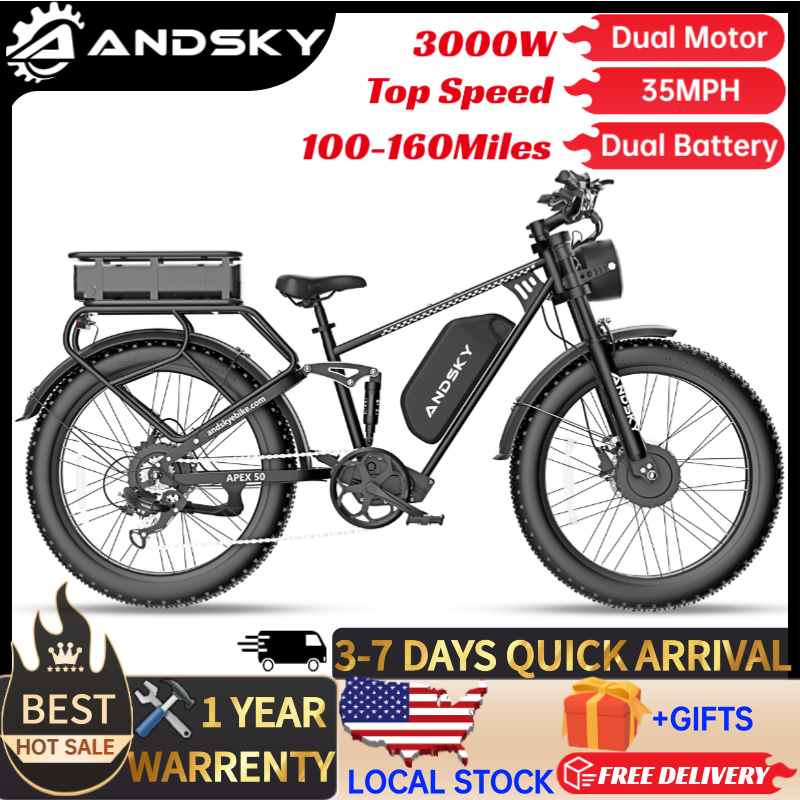 ANDSKY Apex50 AWD電動自転車 3000Wデュ - Bike Pump Frame Mount のレビューと価格